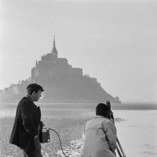 Caméraman en baie du Mont-Saint-Michel